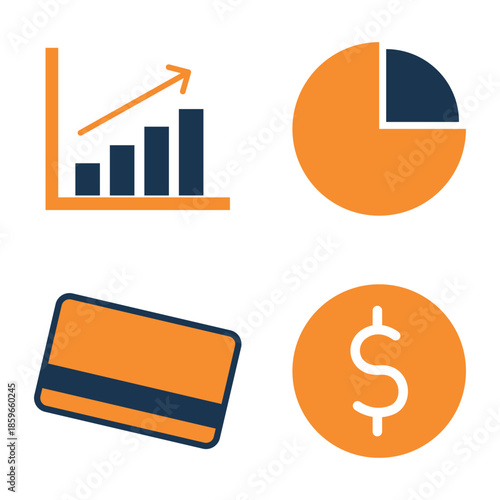 Business and Finance Icon Set Vector Design Template