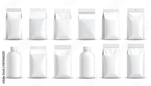 Various white packaging mockups