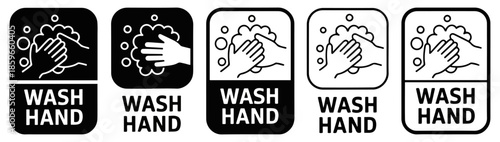 hand washing hygiene icon set
