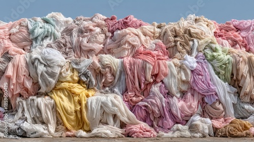 A pile of clothes in various colors and textures
