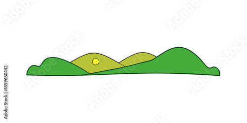 rolling hills cut out paper style for web and graphic design