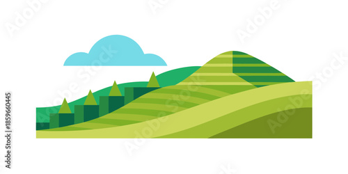 rolling hills step terrace effect for web and graphic design