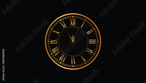 Golden Roman Numeral Clock