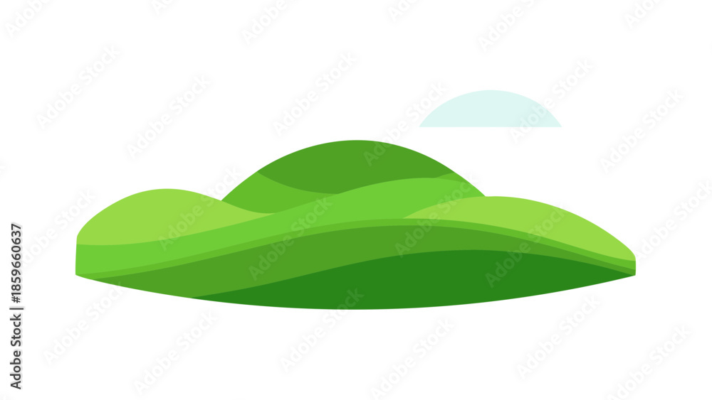 Fototapeta premium simple rolling green hills single peak for web and graphic design