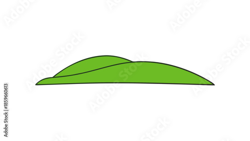 simple rolling green hills single peak for web and graphic design