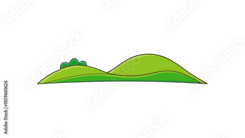 simple rolling green hills single peak for web and graphic design