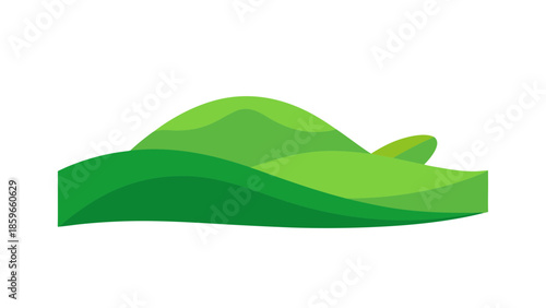 simple rolling green hills single peak for web and graphic design