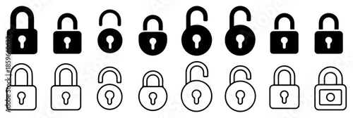 lock security padlock icon set