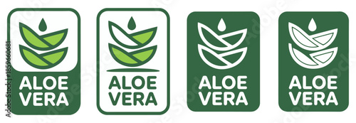aloe vera skincare product label icon