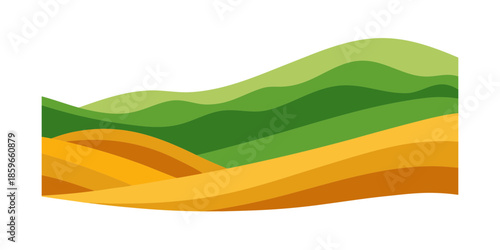 wide sweeping green hills horizon landscape for web and graphic design