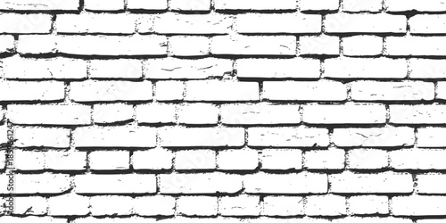 Vintage style seamless black and white brick wall texture background pattern