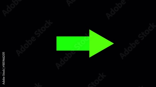 Squirrel arrow adobe stock logo green direction symbol forward progress pointer navigate brand suitable for branding, navigation, stock imagery representation, or motivational concepts. 4K Video.