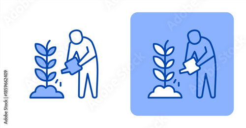 Harvest Line ColorTwo-tone color and contrasting background icon illustration