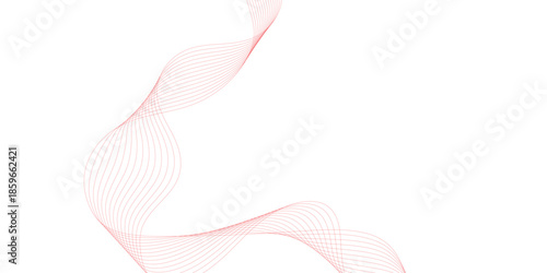 Abstract red wave flowing smoothly on a clean white background. Vector red wave lines background design. Abstract white background with red wave for design brochure, website, and flyer.