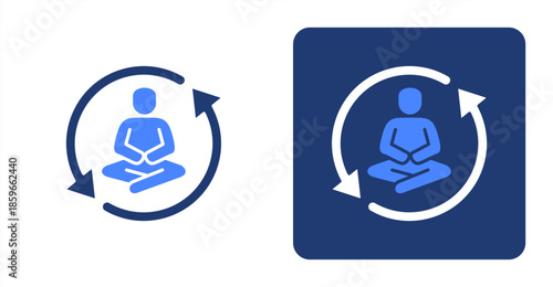 Tranquil Glyph ColorTwo-tone color and contrasting background icon illustration