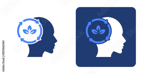 Serene Glyph ColorTwo-tone color and contrasting background icon illustration