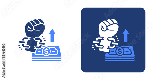 Freedom Glyph ColorTwo-tone color and contrasting background icon illustration