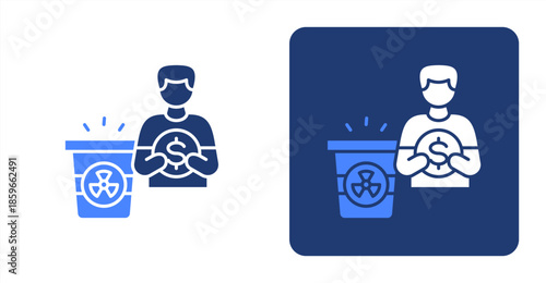 Residual Glyph ColorTwo-tone color and contrasting background icon illustration