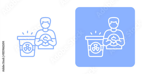 Residual LineTwo-tone color and contrasting background icon illustration