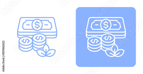 Cash LineTwo-tone color and contrasting background icon illustration