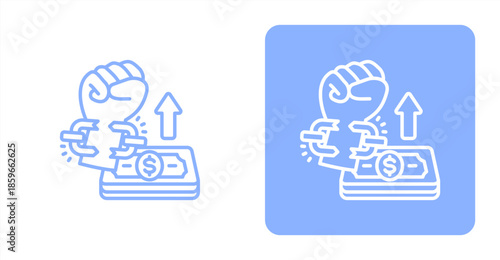 Freedom LineTwo-tone color and contrasting background icon illustration