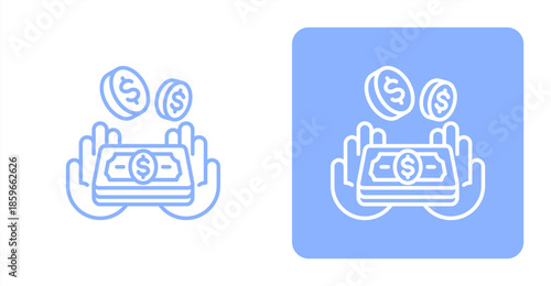 Earnings LineTwo-tone color and contrasting background icon illustration
