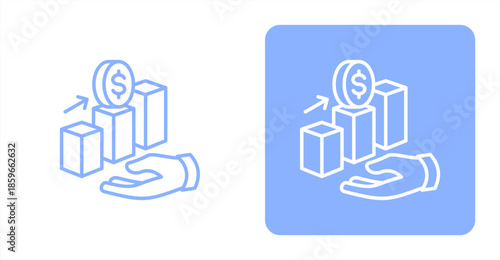 Profit LineTwo-tone color and contrasting background icon illustration