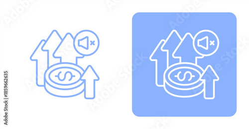 Gains LineTwo-tone color and contrasting background icon illustration