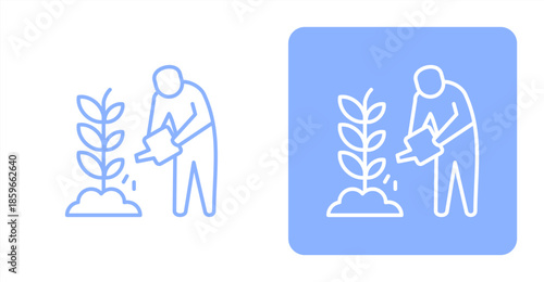 Harvest LineTwo-tone color and contrasting background icon illustration