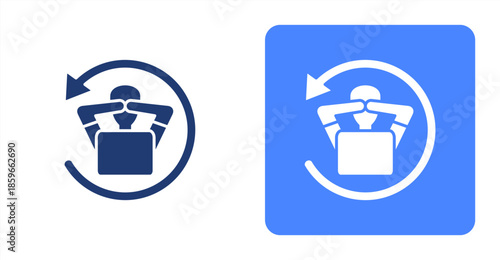 Relaxed GlyphTwo-tone color and contrasting background icon illustration