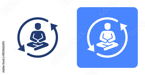 Tranquil GlyphTwo-tone color and contrasting background icon illustration