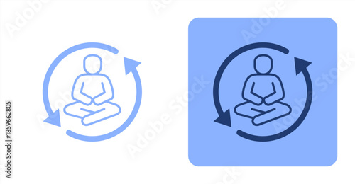 Tranquil MixedTwo-tone color and contrasting background icon illustration
