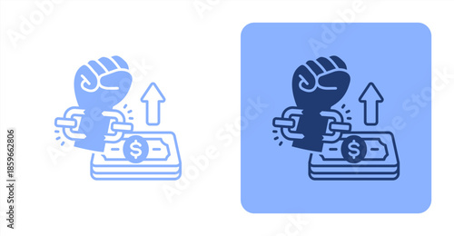 Freedom MixedTwo-tone color and contrasting background icon illustration