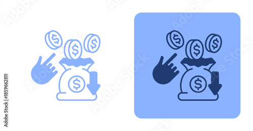 Income MixedTwo-tone color and contrasting background icon illustration
