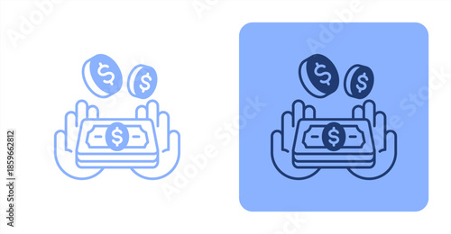 Earnings MixedTwo-tone color and contrasting background icon illustration