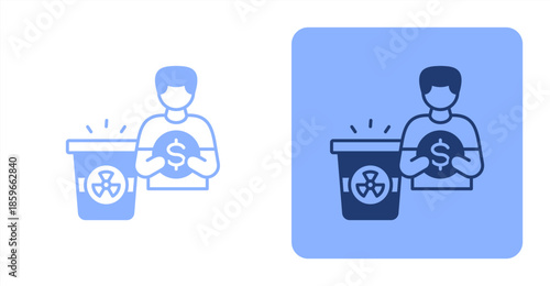 Residual MixedTwo-tone color and contrasting background icon illustration