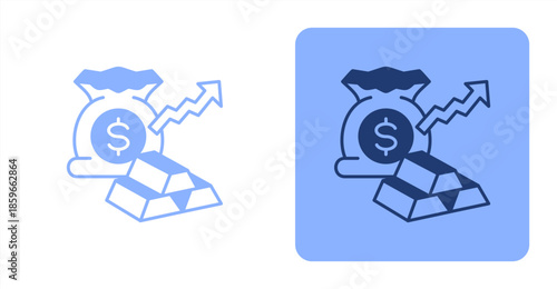 Wealth MixedTwo-tone color and contrasting background icon illustration
