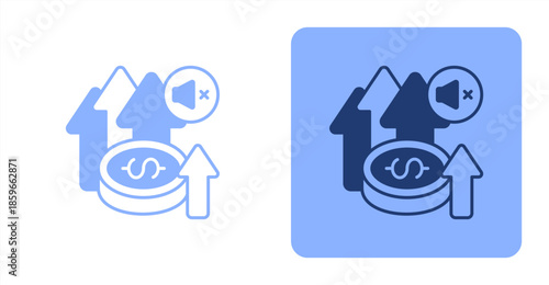 Gains MixedTwo-tone color and contrasting background icon illustration