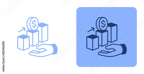 Profit MixedTwo-tone color and contrasting background icon illustration