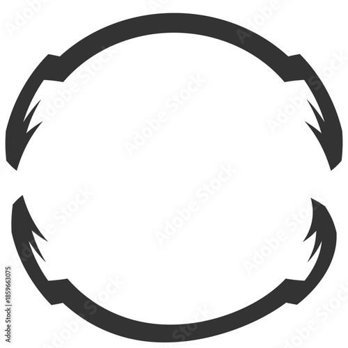 Vector illustration of a circular metal saw blade icon with round shape design.