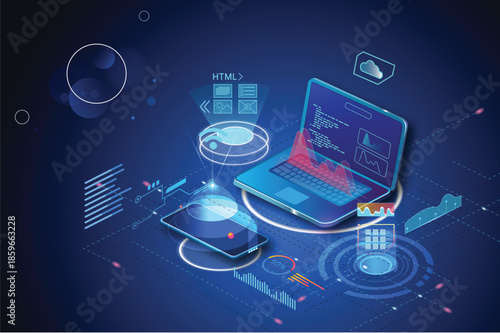 abstract technology background with globe