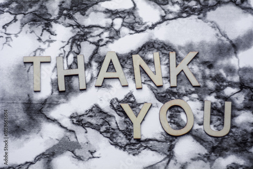 Thank you lettering representing gratitude, appreciation, friendly communication