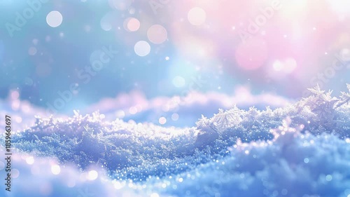水色の幻想的な雪の風景
