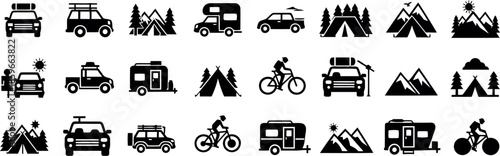 Camping icon set Vector