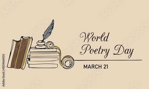 vector graphic of world poetry day good for world poetry day celebration. flat design. flyer design.flat illustration.