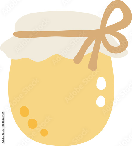 cute jar of honey sweet bee food vector cartoon illustration