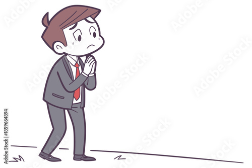 confused worried businessman emotional stress concept on white background