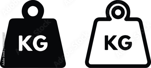 two weight kilogram icons set vector kg heavy design illustration
