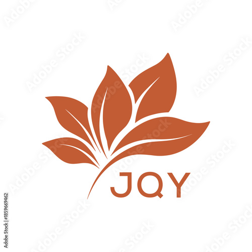  Modern Abstract Botanical Logo with Leaf Motif and Letter mark JQY  Later Logo,
