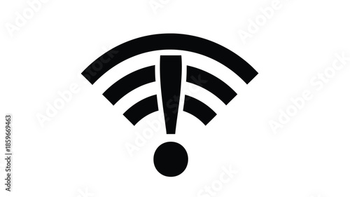 A simple black and white illustration of a common wifi signal strength icon
